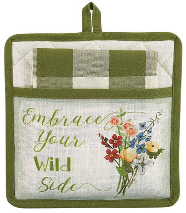 Wildflower Sketchbook Pocket Potholder Set of 2 Park Designs - The Fox Decor